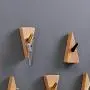 Garneck Wood Wall Hook Adhesive Triangle Door Back Hook Modern Wall Clothes Hanger for Living Room Entrance Key Holder 2 PCS