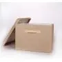TheWarmHome Beige Decorative Storage Boxes with Lid Memory Boxes Organizer Bins with Lids/Baskets for Gifts Empty,15.7×11.5×11.5 Inch