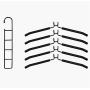 2pcs Random Color 5 in 1 Pant Rack Shelves Stainless Steel Clothes Hangers Multi-Functional Wardrobe Magic Hanger