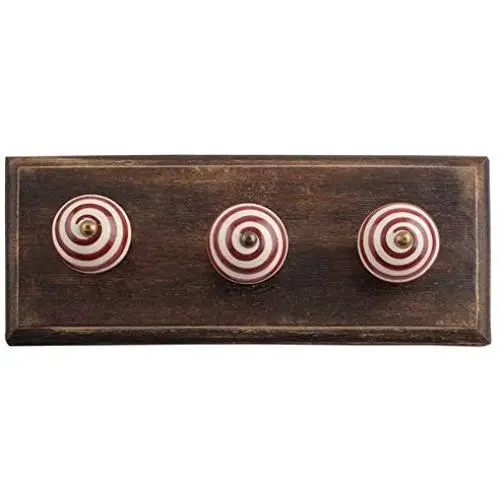 Indianshelf Handmade 1 Artistic Vintage Cream Wooden Strip Wall Hooks Hangers/Clothes Hooks for Wall Indianshelf Handmade 1 Artistic Vintage Cream Wooden Strip Wall Hooks Hangers/Clothes Hooks for Wall