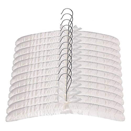 Tosnail Satin Padded Hangers Foam Padded Hangers Dress Hangers - Ivory 12 Pack