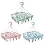 Multifunctional Drying Rack Sock Holder3pcs Random Color 32 Clips Portable Socks Cloth Hanger Rack Clothespin Wardrobe Storage Cloth Hangers