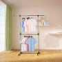 SUNPACE Garment Rack Rolling Metal Free Standing Clothes Rack Stand Portable Hanging for Clothes,Jacket,Shirt,Long Dress