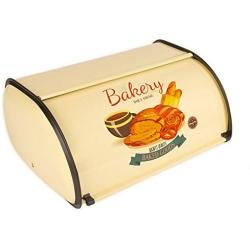 Hot Sales X459 Metal French Vintage Bread Box/Bin/kitchen Storage Containers/Home KitChen Gifts with Roll Top Lid (yellow)