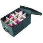 Elf Stor 83-DT5044 Green Christmas Ornament Storage Chest Holds 24 Balls w/ 4&quot Dividers, Case