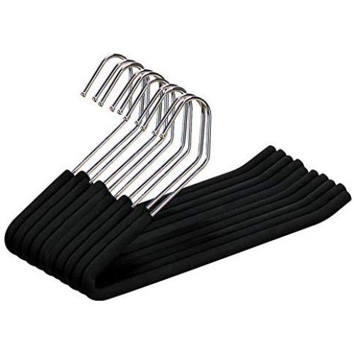 Absolutely Perfect Open End Trouser Hangers Slack Pant Hanger with Non-Slip Foam Coated (10 Pack Black)