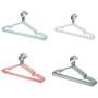 10pcs Random Color Non-Slip Hangers, Space Saving Hangers Solid Metal Coat Clothes Hangers Curving Drying Rack for Shirts Sweaters Dress