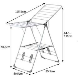 CL& Drying Rack - Floor Wing Type Folding Clothes Rail Balcony Indoor Window sill Hanger Large Multi-Purpose Clothes Rack Coat Rack Drying Rack Indoor Airers (Size : 125.5x50.5x90.5cm)