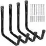Heavy Duty Giant Garage Storage Hook Wall Mounted Utility Hanging Rack for Surfboard,Ladder,Kayak (4 Pcs Black 10" J Hook) Heavy Duty Giant Garage Storage Hook Wall Mounted Utility Hanging Rack for Surfboard,Ladder,Kayak (4 Pcs Black 10" J Hook)