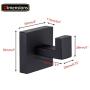 YGIVO Towel Hooks, Matte Black SUS304 Stainless Steel Bath Coat Robe Clothes Square Hook Hanger Wall Hook Holder for Bathroom Kitchen Garage Hotel Wall Mounted