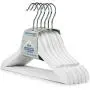 HANGERWORLD 6 White Wooden 11.8inch Kids Notched Coat Clothes Garment Hangers Non Slip Pants Bar HANGERWORLD 6 White Wooden 11.8inch Kids Notched Coat Clothes Garment Hangers Non Slip Pants Bar