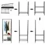 Homebi Garment Rack Metal Clothing Rack Coat Organizer Laundry Closet Storage Entrway Shelving Unit with Hanger and 2-Tier Durable Shelf for Shoes Clothes Storage in Black, 23.6”Wx13.19”Dx63”H