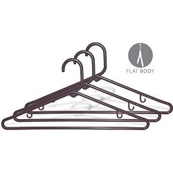 The Great American Hanger Company Brown Plastic Tubular Top Hanger with Fixed Bar, Boxes of 36 Space Saving Tube Hangers with Hooks for Hanging Straps