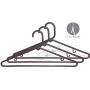 The Great American Hanger Company Brown Plastic Tubular Top Hanger with Fixed Bar, Boxes of 36 Space Saving Tube Hangers with Hooks for Hanging Straps