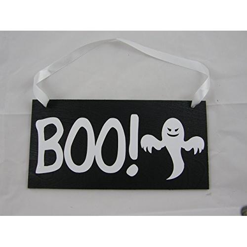 Halloween Wood Sign Door Hanger Wall Hanger Boo With Ghost