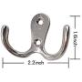 Rustic Coat Hooks Double Prong Wall Mounted 12 Packs with 28 Screws 20 LB Utility Hooks Heavy Duty Towel Hooks Retro Double Hooks for Coat, Scarf, Bag, Towel, Key, Cap, Cup (5# Silver 12 Pack)