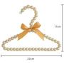 SAASNY Standard Hangers,Children Kids Pearl Beaded Bowknot Clothes Hangers with Trouser Bar Hangers,（Pack of 5） Gold Ideal for Home and Shops