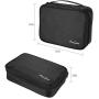 Procase Travel Jewelry Case Organizer Bag, Soft Padded Double Layer Jewelry Carrying Pouch Portable Jewelry Storage Boxes Holder for Earrings, Rings, Necklaces, Bracelets, and Chains ?Black