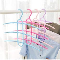 Multi Layer Clothes Hanger Fishbone Type Clothing Towel Storage Rack Multifunctional Space Saver Anti-Skid Plastic Clothe Hanger 10pcs Random Color