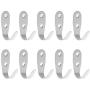 uxcell 10pcs Wall Hooks Stainless Steel Wall Mounted DIY Coats Prong Robe Hooks Clothes Hanger Holder with Screws