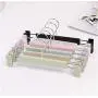 10pcs Hangers for Clothes Plastic Clip Stand Hanger Pants Skirt Kid Clothes Adjustable Pinch Grip Random Color