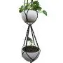 Macrame Plant Hanger & Holder, Hanging Planter 4 Legs Double Deck For 8 inch to 10 inch Two Pots Indoor Outdoor Hanging Planter Hemp Rope 67 Inch with Metal ring (Cotton-Black) Macrame Plant Hanger & Holder, Hanging Planter 4 Legs Double Deck For 8 inch to 10 inch Two Pots Indoor Outdoor Hanging Planter Hemp Rope 67 Inch with Metal ring (Cotton-Black)
