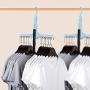 EvaroFly Multipurpose Rotatable Folding Hanger, Save Space Storage Clothes Hanger, Household Travel -Blue 46x32cm
