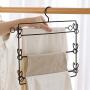 HJYPYJ Magic Hanger,Multi-Layer Storage Magical Hangers,Layer 6 Double-Sided Removable Trouser Hangers,Space-Saving Organizer Hangers, Durable/Black / 33x35cm
