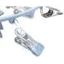 Stainless Steel Clothe Drying Rack Laundry Drip Hanger 24 Clip Metal Clothespins Round Underwear Lingerie Sock Hat Boot Large Heavy Duty Portable Indoor Outdoor Baby Wet and Dry Dryer (24 Round)