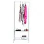 PIKAqiu33 Simple Folding Clothes Hanger Movable Assembled Coat Rack Stand Adjustable Clothing Closet Bedroom Living Room Furniture 2-Tier (Shipped from The US)