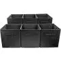 Sorbus Foldable Storage Cube Basket Bin (6 Pack, Black)