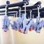 Laundry Drying Hanger Clothes Rack with 14 Clips Pins,Portable Clothesline Clothespins Hanger Set for Herb Socks, Towel, Underwear,Hat
