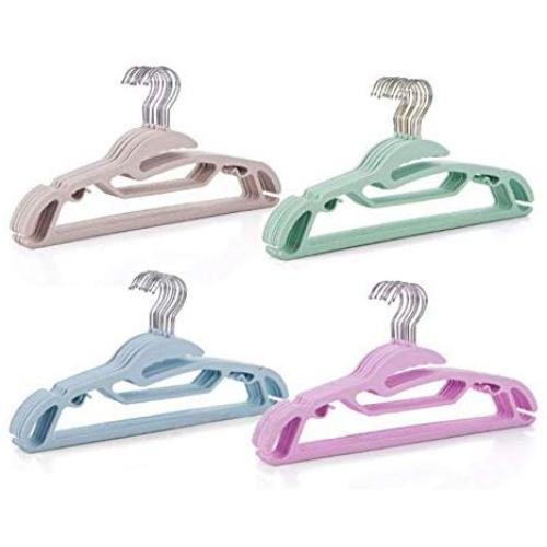 10pcs Random Color Adult Multifunctional Plastic Clothes Hangers Household Dress Storage Closet Organizer Hanging