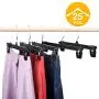 HOUSE DAY Skirt Hangers 25 Pcs 10inch Black Plastic Pants Hangers with Non-Slip Big Clips and 360 Swivel Hook, Durable Sturdy Plastic, Space-Saving Shape, Elegant for Closet Organizing HOUSE DAY Skirt Hangers 25 Pcs 10inch Black Plastic Pants Hangers with Non-Slip Big Clips and 360 Swivel Hook, Durable Sturdy Plastic, Space-Saving Shape, Elegant for Closet Organizing