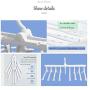 MIncYB Hanger 8 in 1, Non-Slip Foldable rotatable Telescopic Hanger, Wet and Dry Shirt Hanger(White)