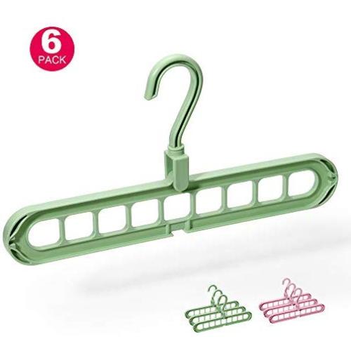 kayaso Magic Hangers Space Saving Clothes Hangers Organizer Smart Closet Space Saver Pack of 6 with Sturdy Plastic for Heavy Clothes