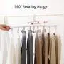 1Pcs Multi-Function Retractable Clothes Hangers Home Wardrobe Storage Rack Folding Windproof Plastic Hanger (Color : Pink)