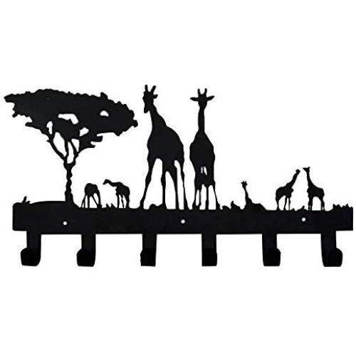 Decorative Coat Hooks Wall Mounted, Cartoon Childrens Hangers, Metal Towel Racks for Bathroom, Dog Leash and Key Holder, Entryway Clothes and Hat Organizer Rack | Giraffe