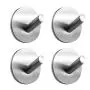 YAKAON Heavy Duty Adhesive Hooks, [4 Pack] Durable 304 Stainless Steel Wall Hangers, Waterproof Rustproof Oil Proof for Kitchen, Bathrooms, Doors, Office, Closet-Silver