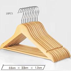 HNIWDJ Solid Wood Hangers Clothing Coat Hangers Clothing Special Wooden Wood Clothes Rack Indoor Airer 10 Packs (Color : A)