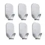 FOTYRIG High Powerful Adhesive Hooks Wall Hooks Hangers Stainless Steel Waterproof Hooks (Max Load up to 6Lbs) for Hanging Keys, Robe, Coat, Towel, Bags, Home, Kitchen, Bathroom-6 Pack