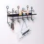 WZP Clothing Display Rack Creative Hanger Door Behind The Wall Hanging Wall,Porch Coat Rack Shelf Wall Wrought Iron Clothes Hook Rack Easy to Clean/Black / 48×10×23CM WZP Clothing Display Rack Creative Hanger Door Behind The Wall Hanging Wall,Porch Coat Rack Shelf Wall Wrought Iron Clothes Hook Rack Easy to Clean/Black / 48×10×23CM