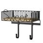SRIWATANA Ironing Board Hanger Wall Mount, Iron & Ironing Board Holder with Wooden Base