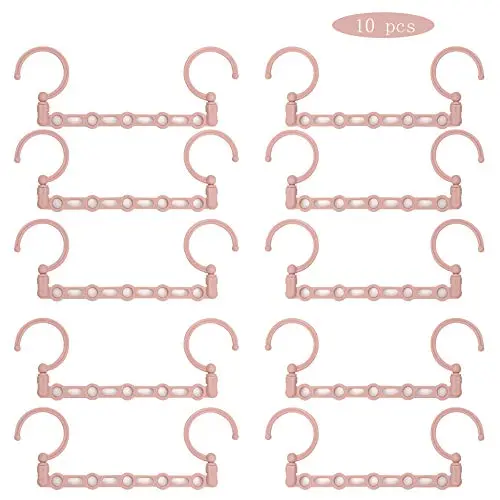 HJYPYJ Magic Hanger,360?? Rotate Magical Hangers,Multifunction PP Hanger,Space-Saving Organizer Hangers, Isometric Design/Pink / 25x11x3.2cm