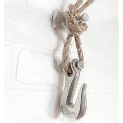 Rustic Rope Hook - Industrial Pipe Hook, Nautical hook, towel hook, industrial hook, rustic rack, hanger, Rustic Farmhouse Bathroom hook, Silver robe hook