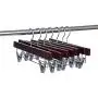 Amber Home Solid Gugertree Deluxe Wooden Pants Hangers Bottom Hanger Jeans Hanger Skirt Hanger with 2-Adjustable Clips (Walnut, 24) Amber Home Solid Gugertree Deluxe Wooden Pants Hangers Bottom Hanger Jeans Hanger Skirt Hanger with 2-Adjustable Clips (Walnut, 24)