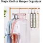 Juanssifer Space Saving Hangers 5 PCS, Rotatable Multifunctional Magic Cascading Hanger, Closet Clothes Hanger Organizer