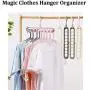 Juanssifer Space Saving Hangers 5 PCS, Rotatable Multifunctional Magic Cascading Hanger, Closet Clothes Hanger Organizer