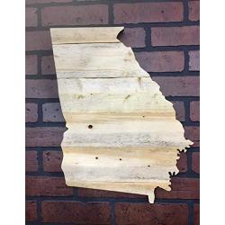 Georgia Wood State Shape 18" x 15" Rustic Wood Sign Hanger with options to Personalize