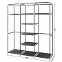 SONGMICS Portable Clothes Closet Non-Woven Fabric Wardrobe Double Rod Storage Organizer Grey 59-Inch URYG12GY